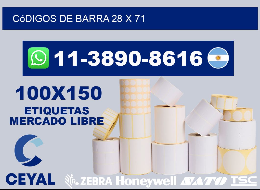 códigos de barra 28 x 71