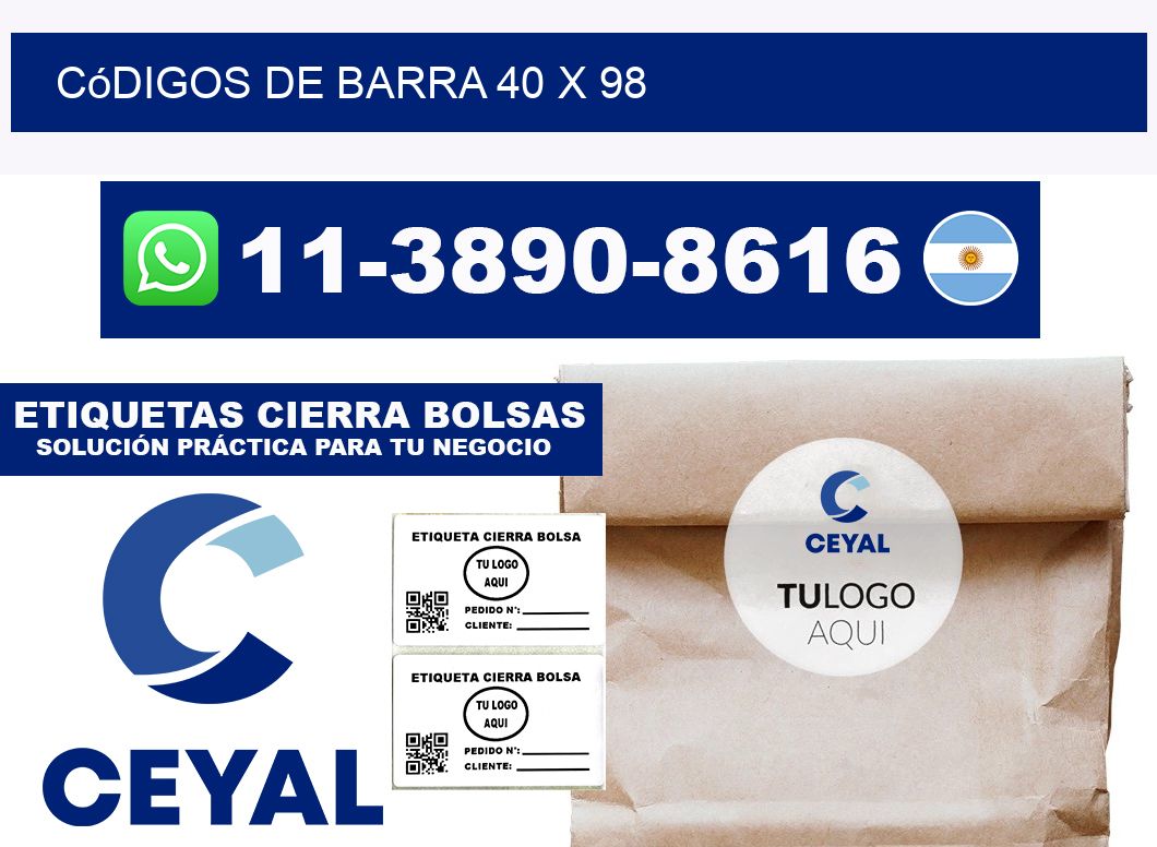 códigos de barra 40 x 98