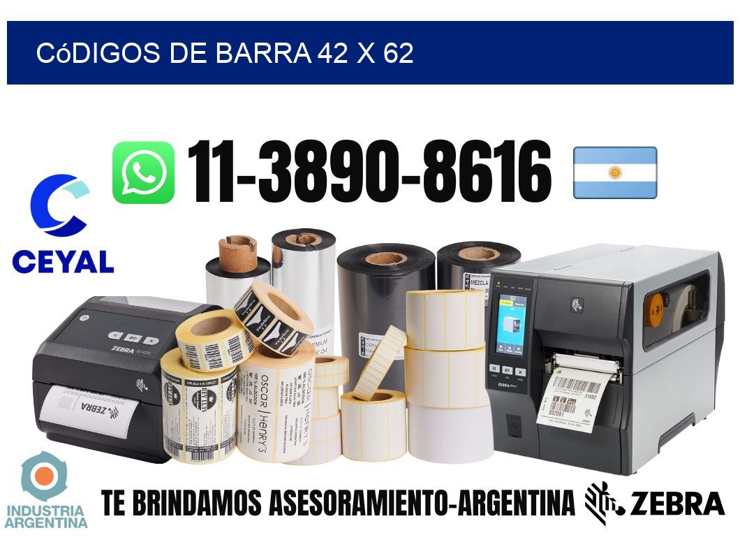 códigos de barra 42 x 62
