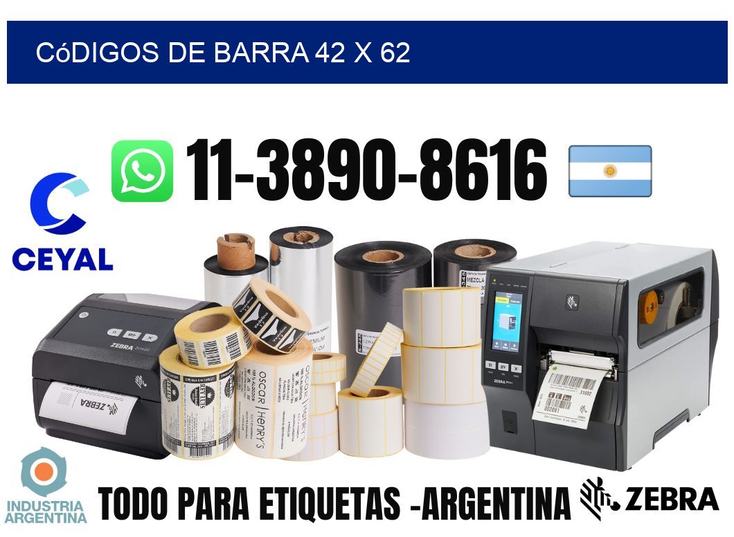 códigos de barra 42 x 62