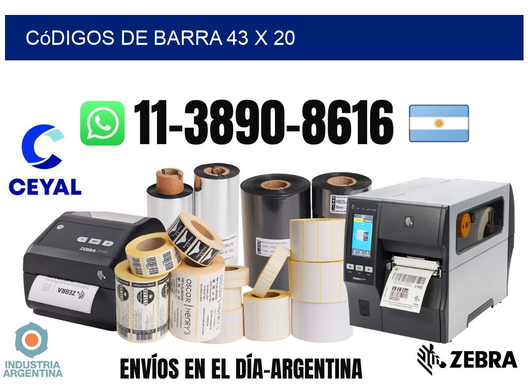 códigos de barra 43 x 20