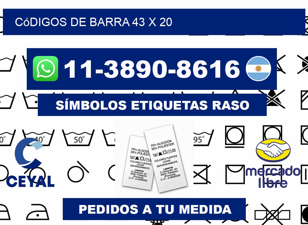 códigos de barra 43 x 20