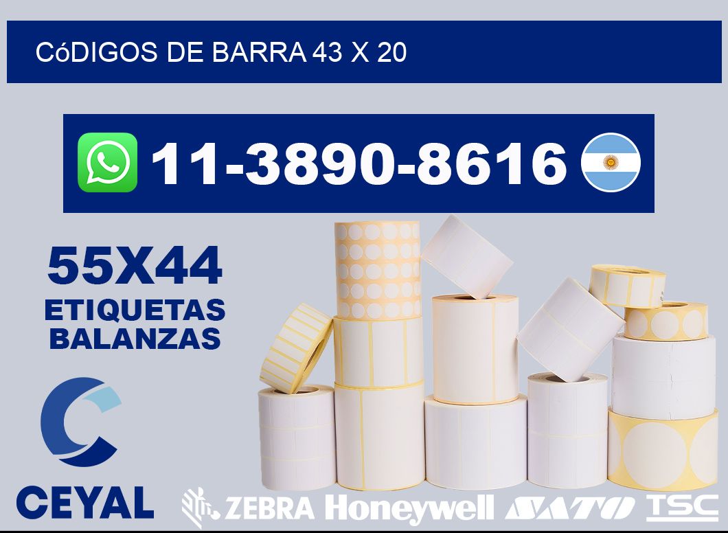 códigos de barra 43 x 20