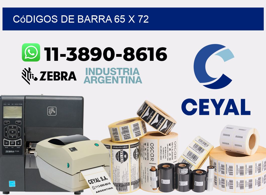 códigos de barra 65 x 72