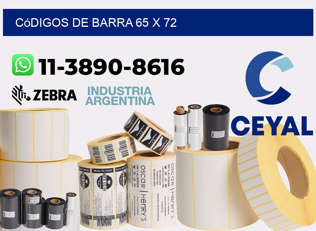 códigos de barra 65 x 72