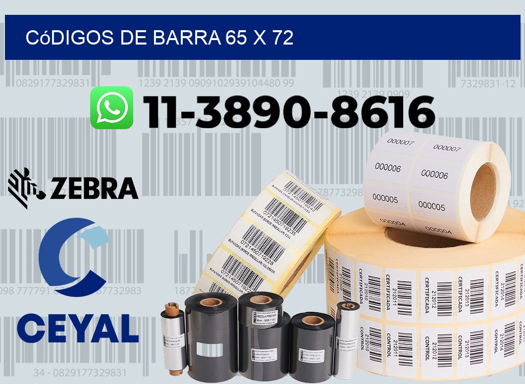 códigos de barra 65 x 72