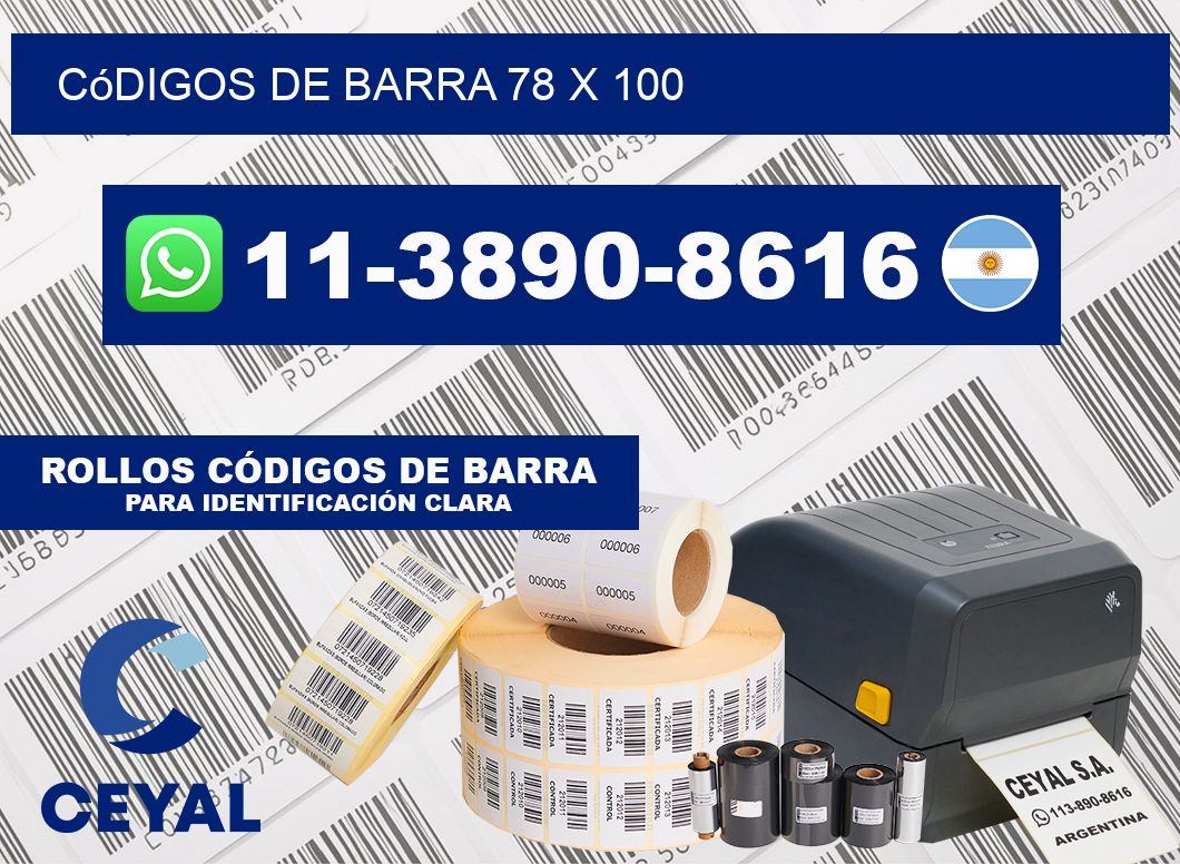 códigos de barra 78 x 100