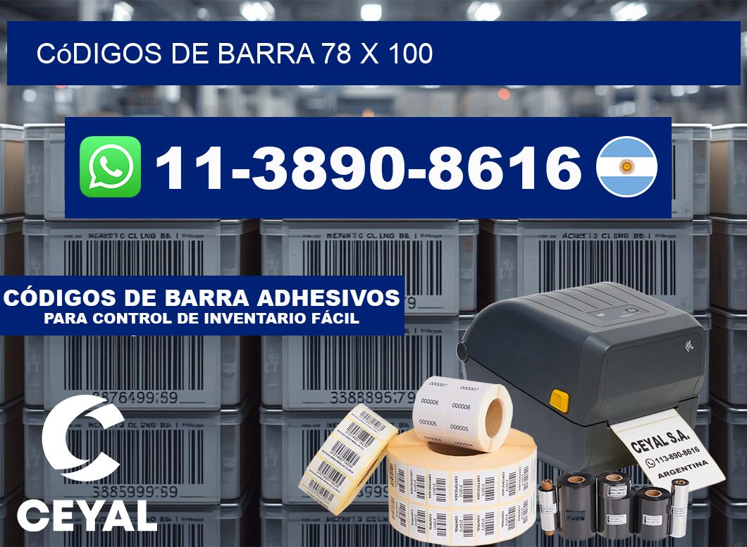 códigos de barra 78 x 100