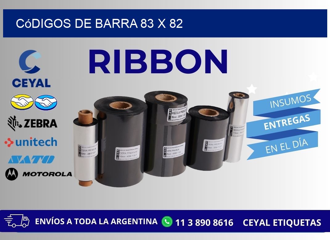 códigos de barra 83 x 82