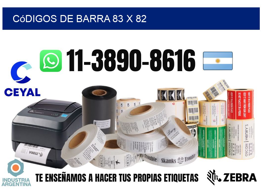 códigos de barra 83 x 82