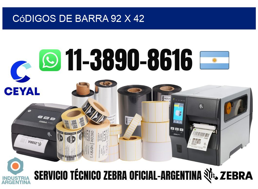 códigos de barra 92 x 42
