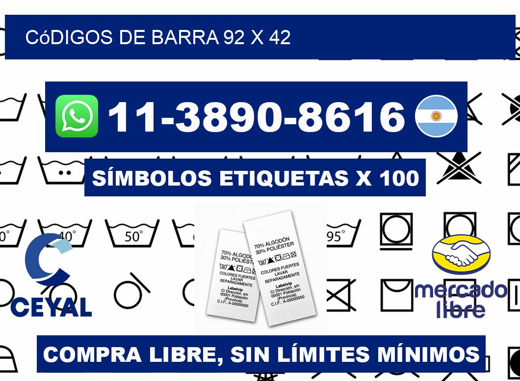 códigos de barra 92 x 42