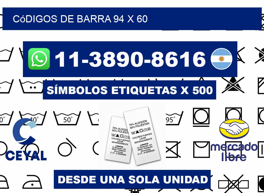 códigos de barra 94 x 60