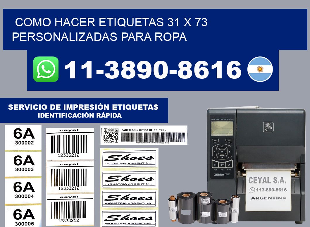 como hacer etiquetas 31 x 73 personalizadas para ropa