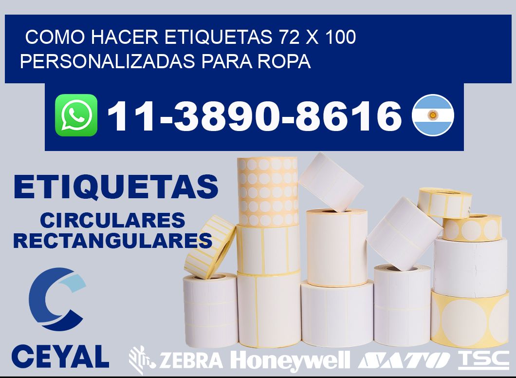 como hacer etiquetas 72 x 100 personalizadas para ropa