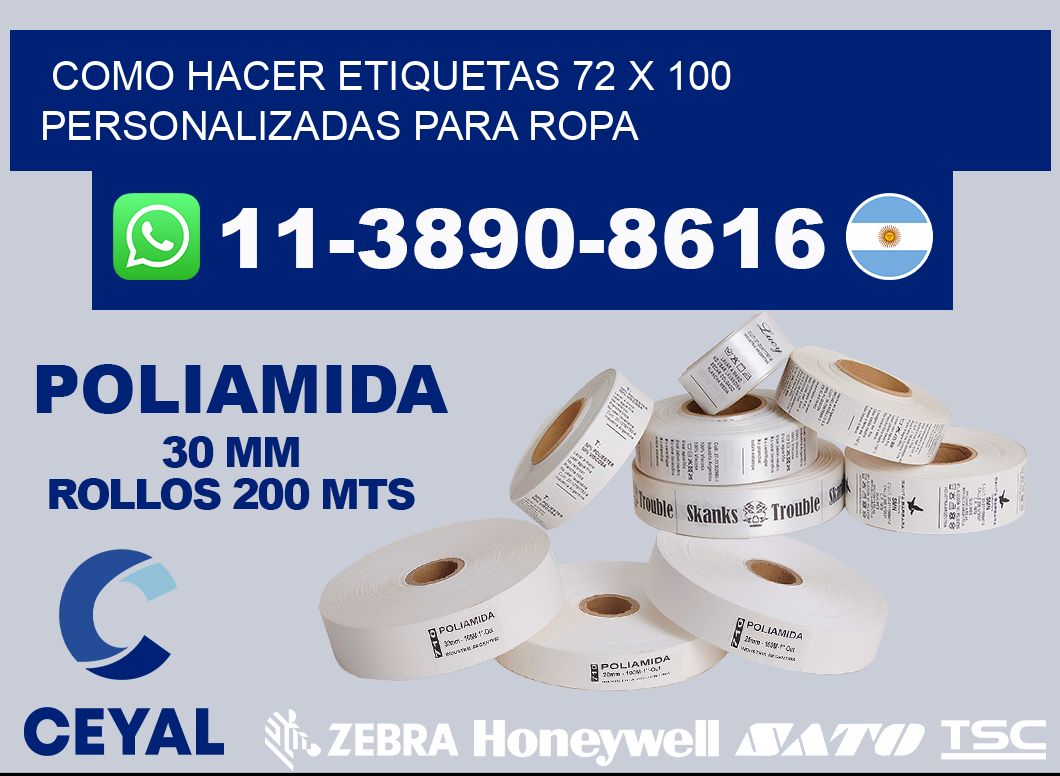 como hacer etiquetas 72 x 100 personalizadas para ropa