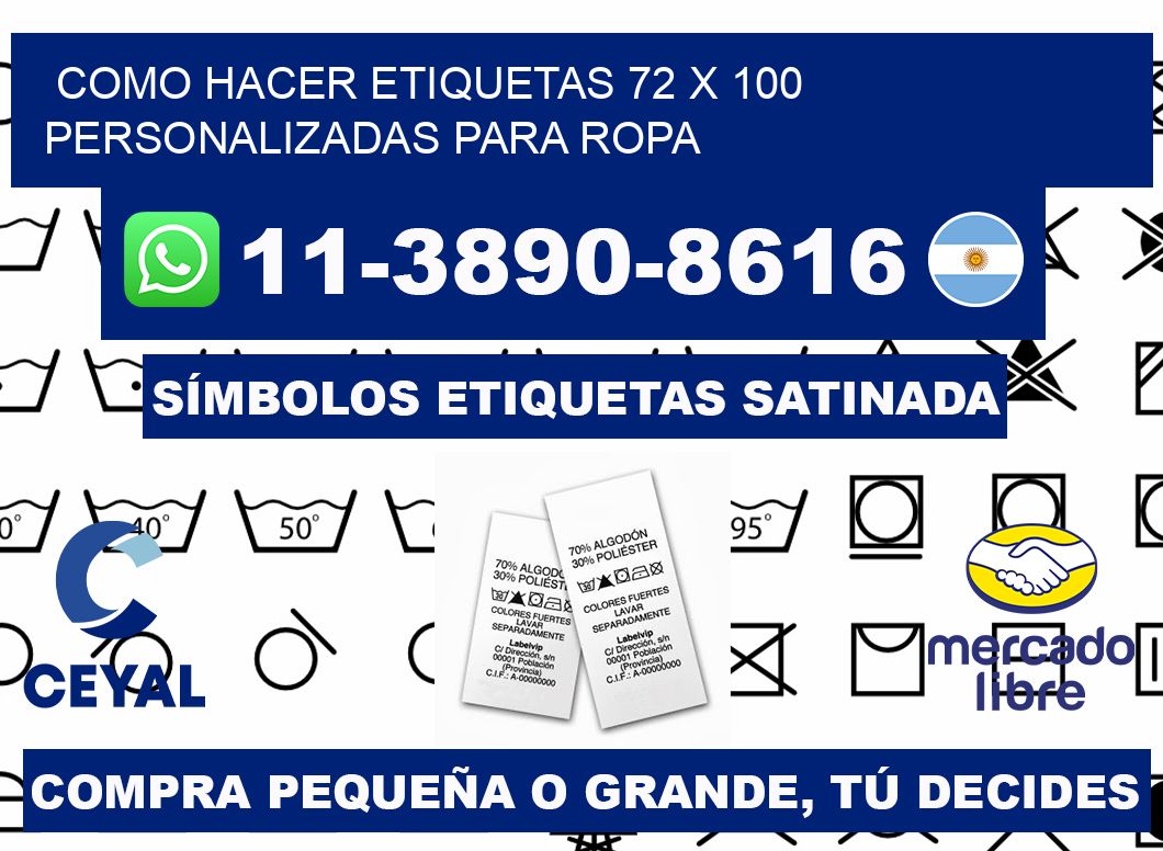 como hacer etiquetas 72 x 100 personalizadas para ropa
