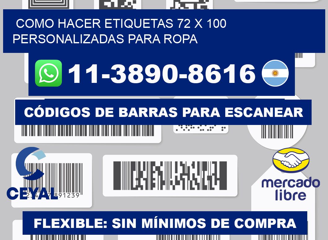 como hacer etiquetas 72 x 100 personalizadas para ropa