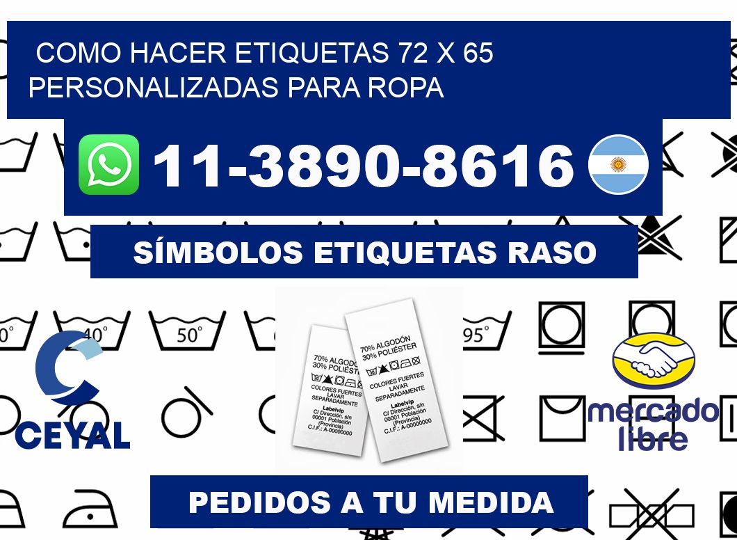 como hacer etiquetas 72 x 65 personalizadas para ropa