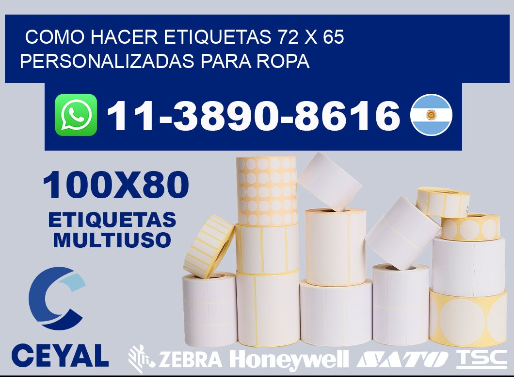 como hacer etiquetas 72 x 65 personalizadas para ropa