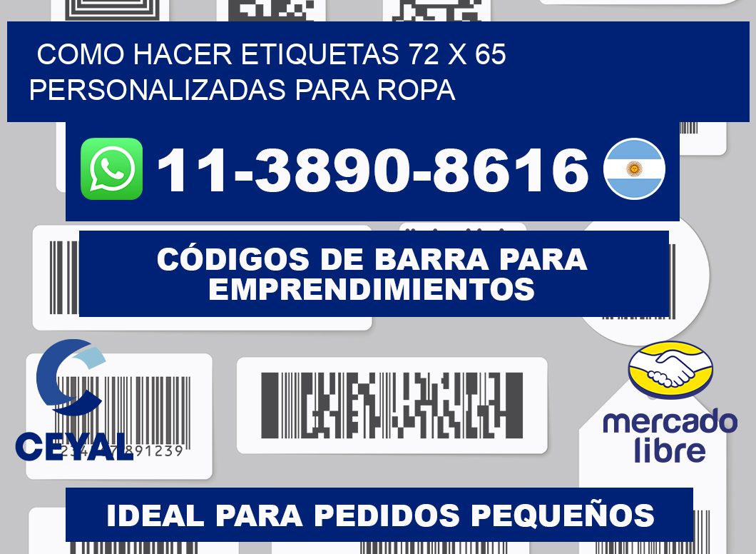 como hacer etiquetas 72 x 65 personalizadas para ropa