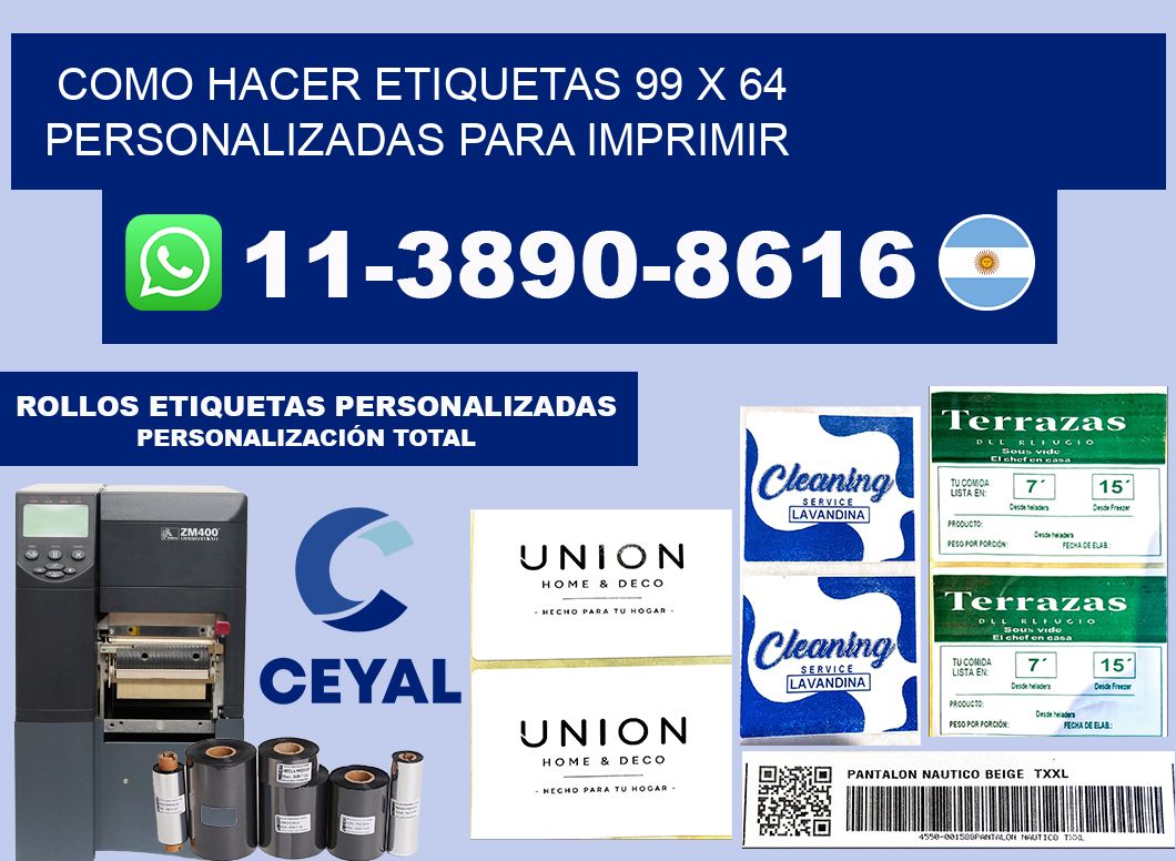 como hacer etiquetas 99 x 64 personalizadas para imprimir