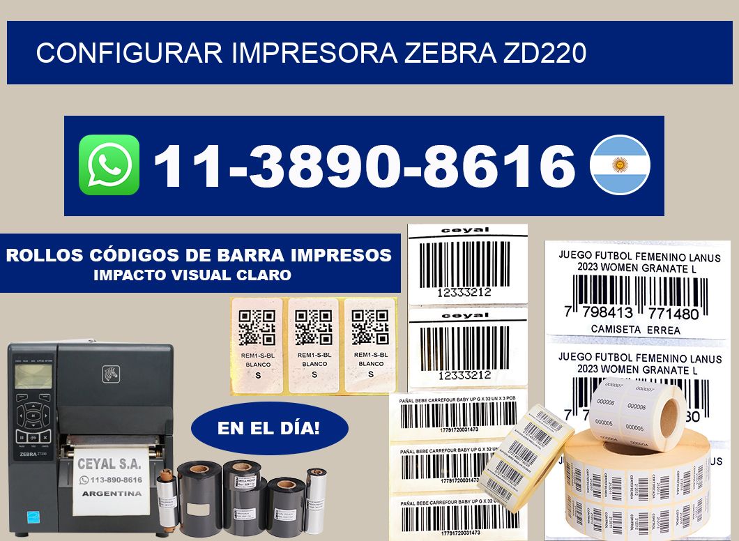configurar impresora Zebra zd220
