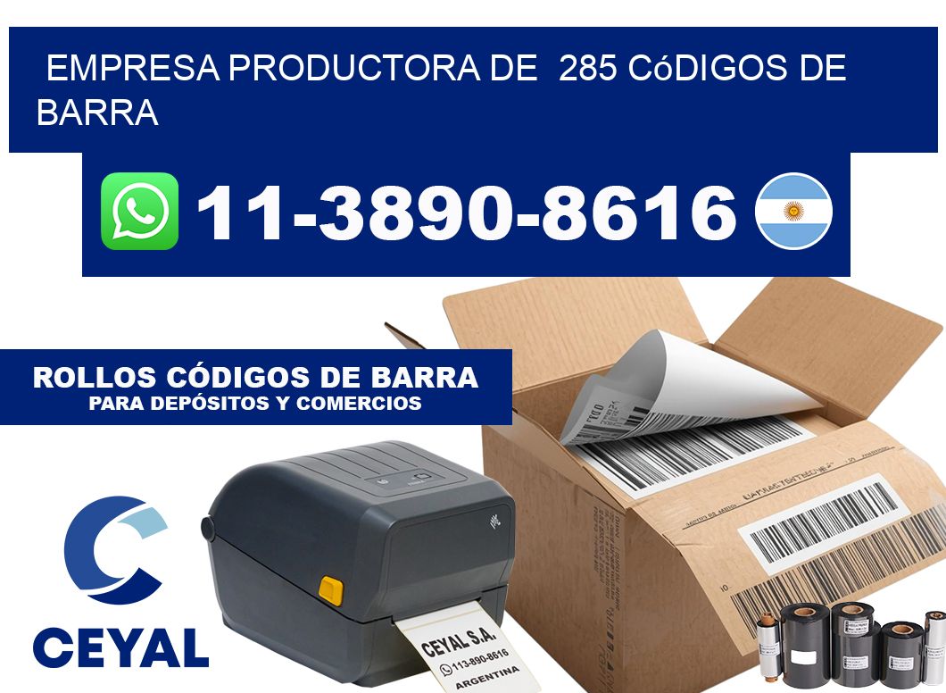 empresa productora de  285 códigos de barra