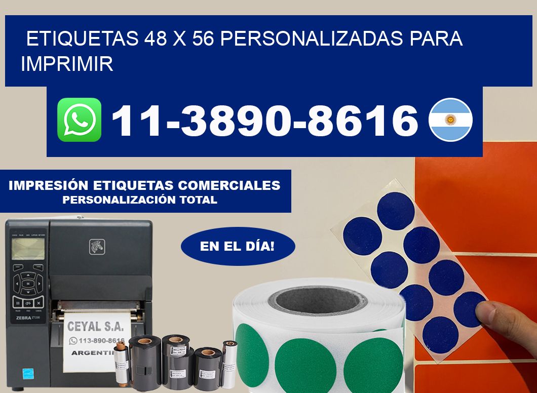 etiquetas 48 x 56 personalizadas para imprimir