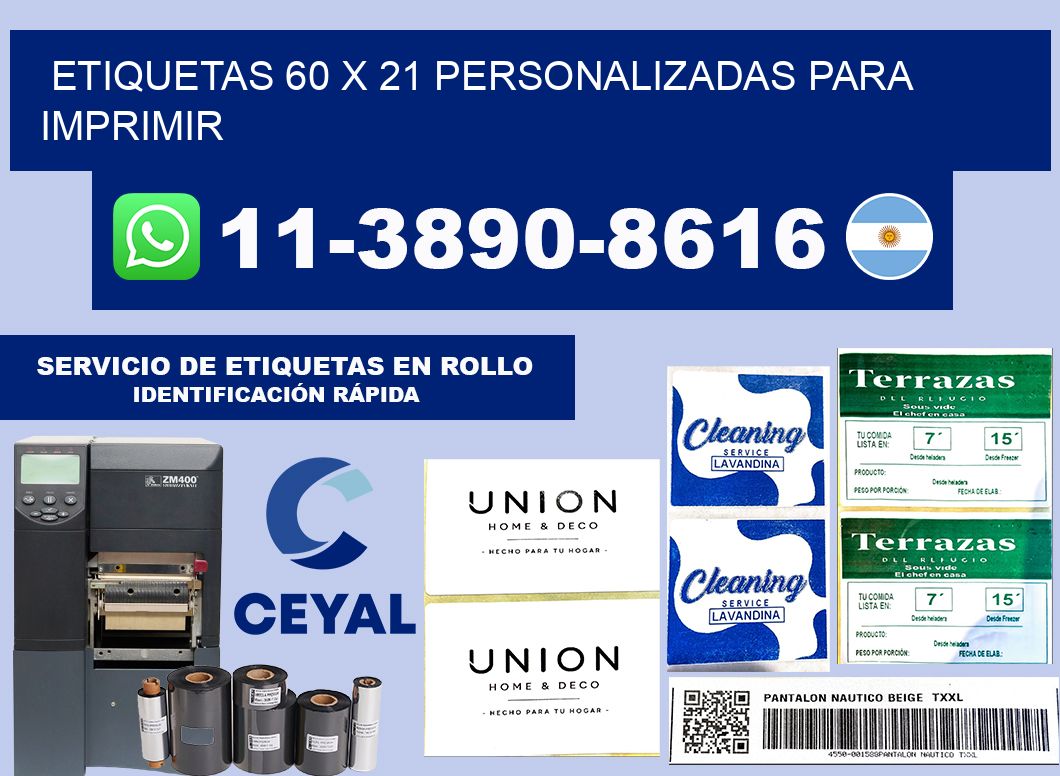 etiquetas 60 x 21 personalizadas para imprimir