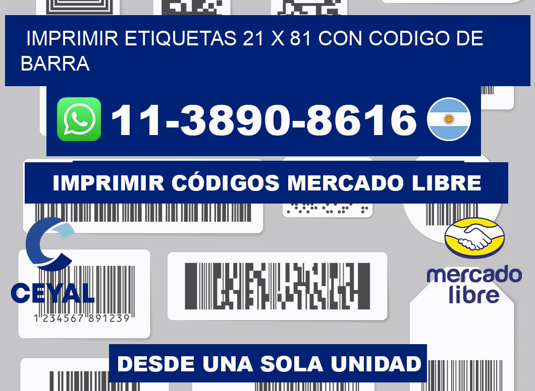 imprimir etiquetas 21 x 81 con codigo de barra