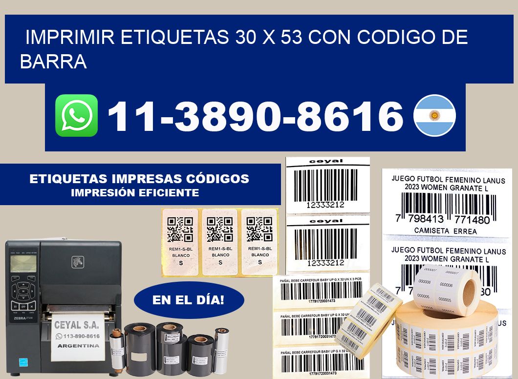 imprimir etiquetas 30 x 53 con codigo de barra