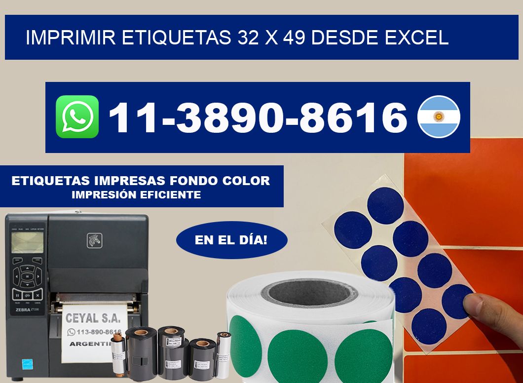 imprimir etiquetas 32 x 49 desde excel