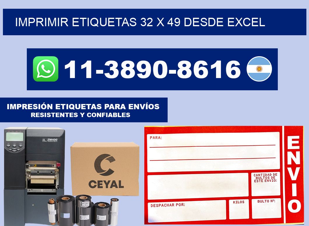 imprimir etiquetas 32 x 49 desde excel