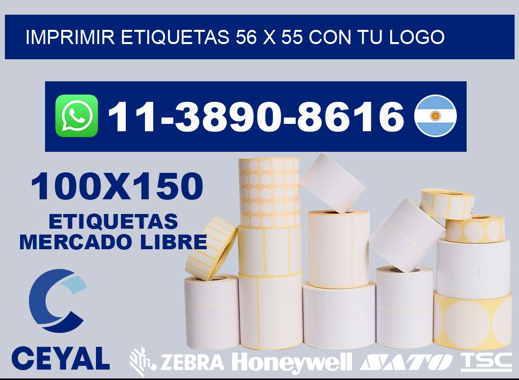 imprimir etiquetas 56 x 55 con tu logo
