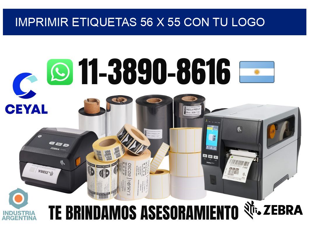 imprimir etiquetas 56 x 55 con tu logo