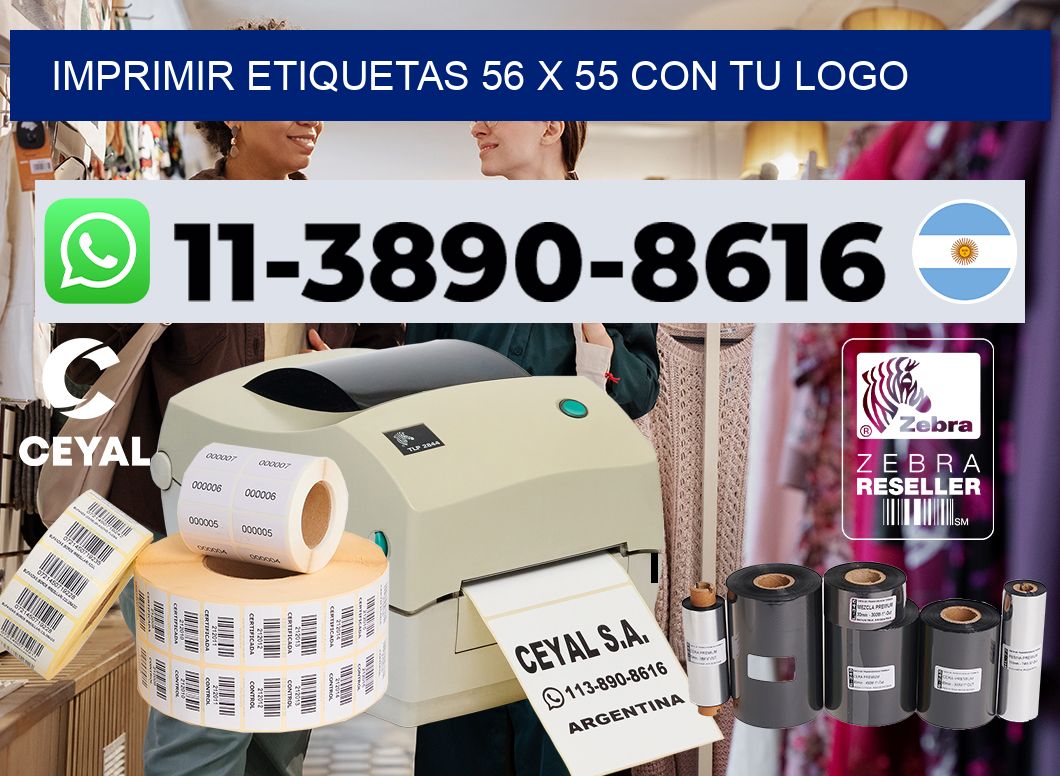 imprimir etiquetas 56 x 55 con tu logo