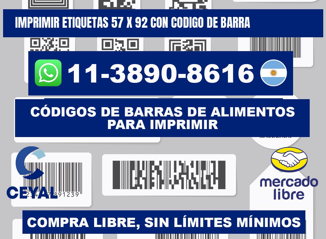 imprimir etiquetas 57 x 92 con codigo de barra