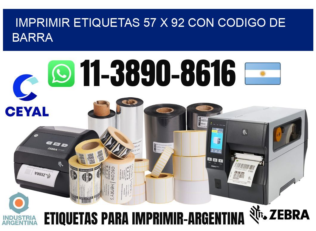 imprimir etiquetas 57 x 92 con codigo de barra