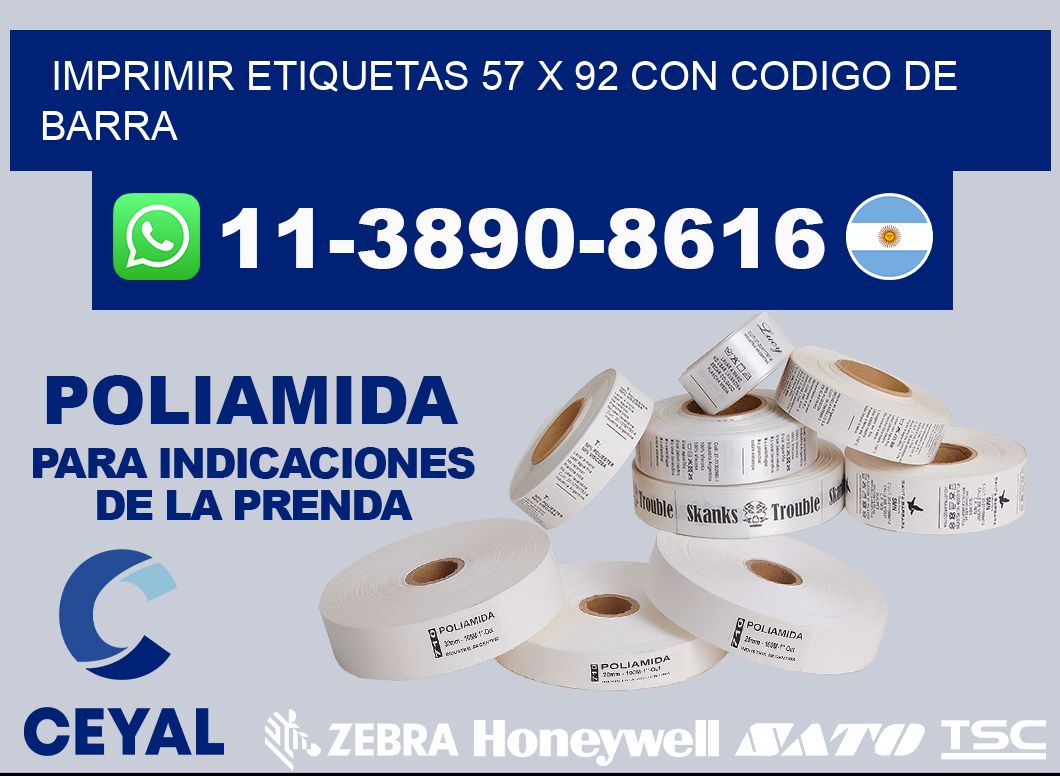 imprimir etiquetas 57 x 92 con codigo de barra