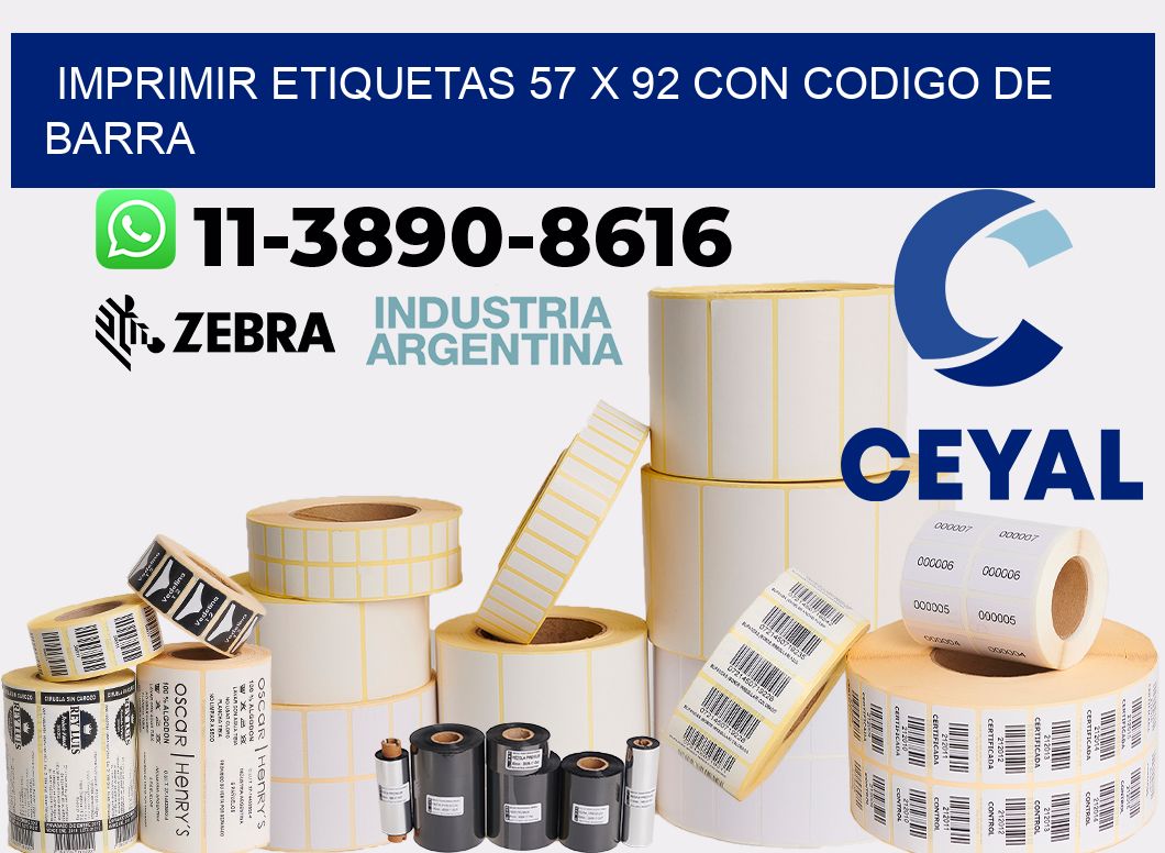 imprimir etiquetas 57 x 92 con codigo de barra