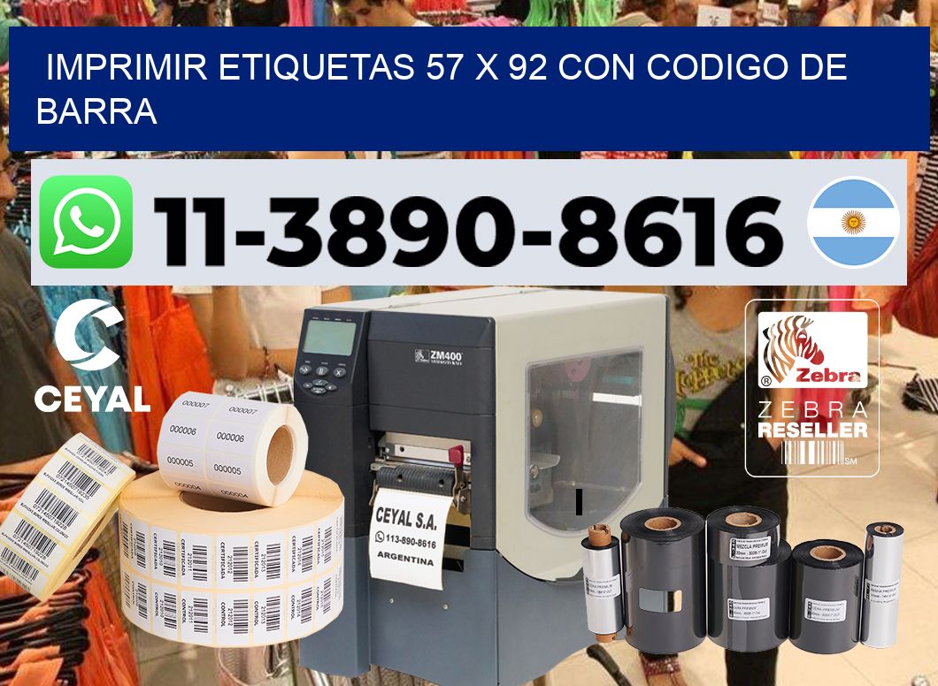 imprimir etiquetas 57 x 92 con codigo de barra
