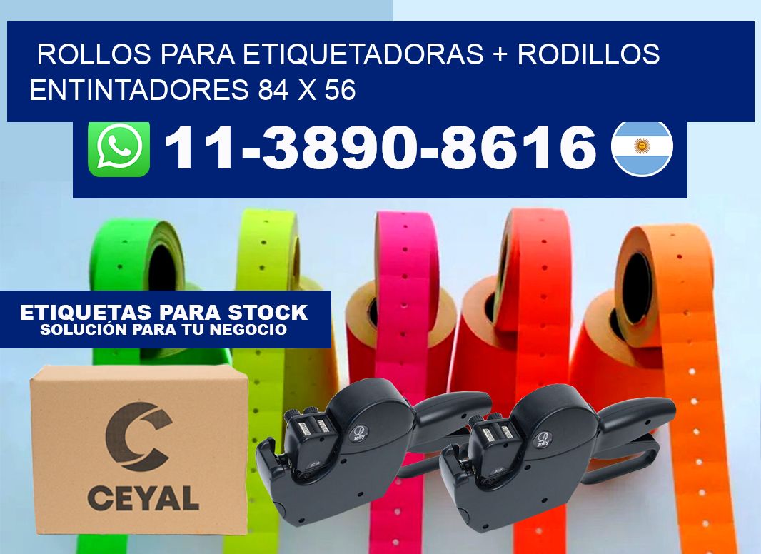 rollos para etiquetadoras + rodillos entintadores 84 x 56