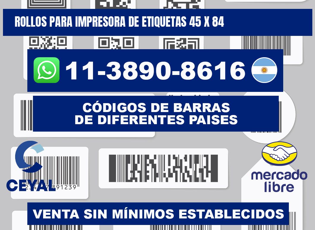 rollos para impresora de etiquetas 45 x 84