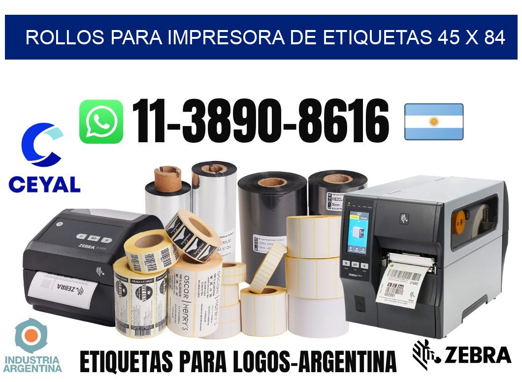 rollos para impresora de etiquetas 45 x 84