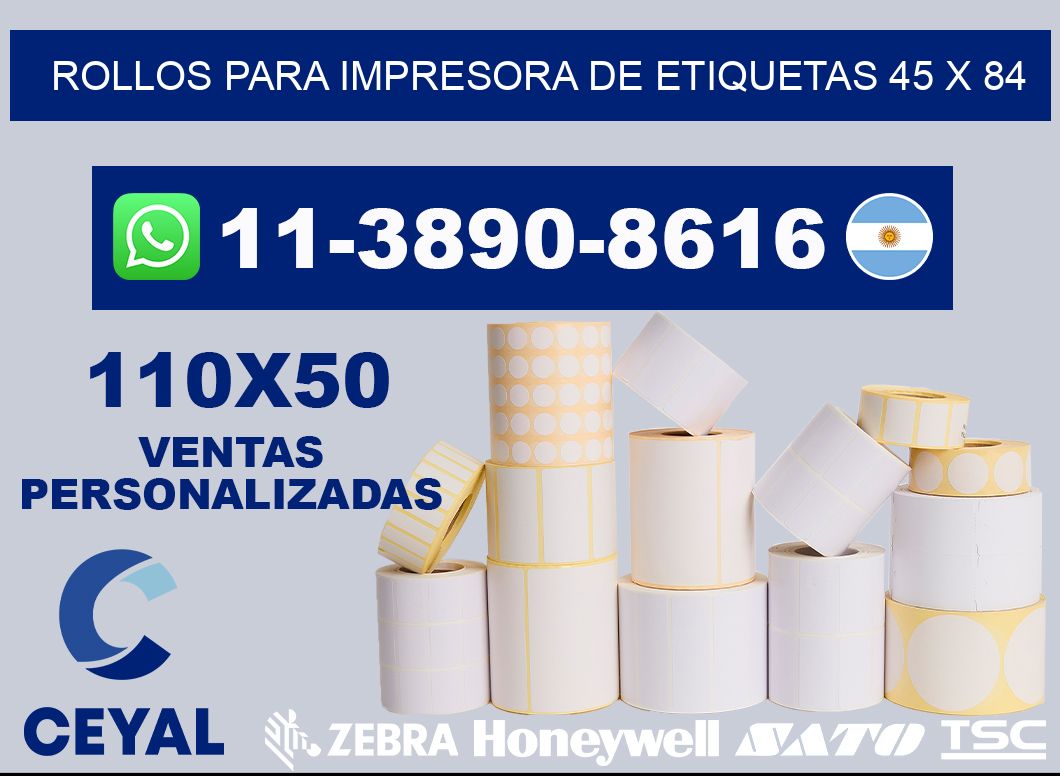 rollos para impresora de etiquetas 45 x 84