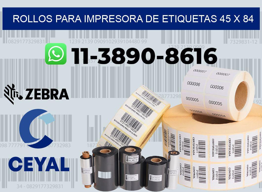 rollos para impresora de etiquetas 45 x 84