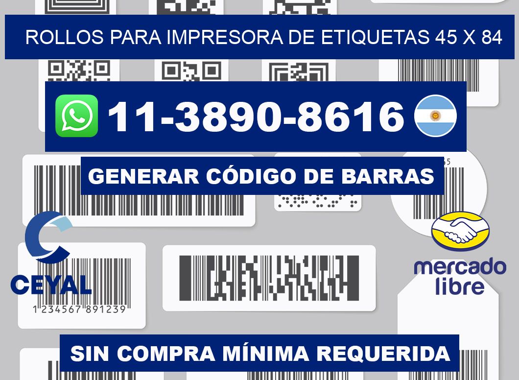 rollos para impresora de etiquetas 45 x 84