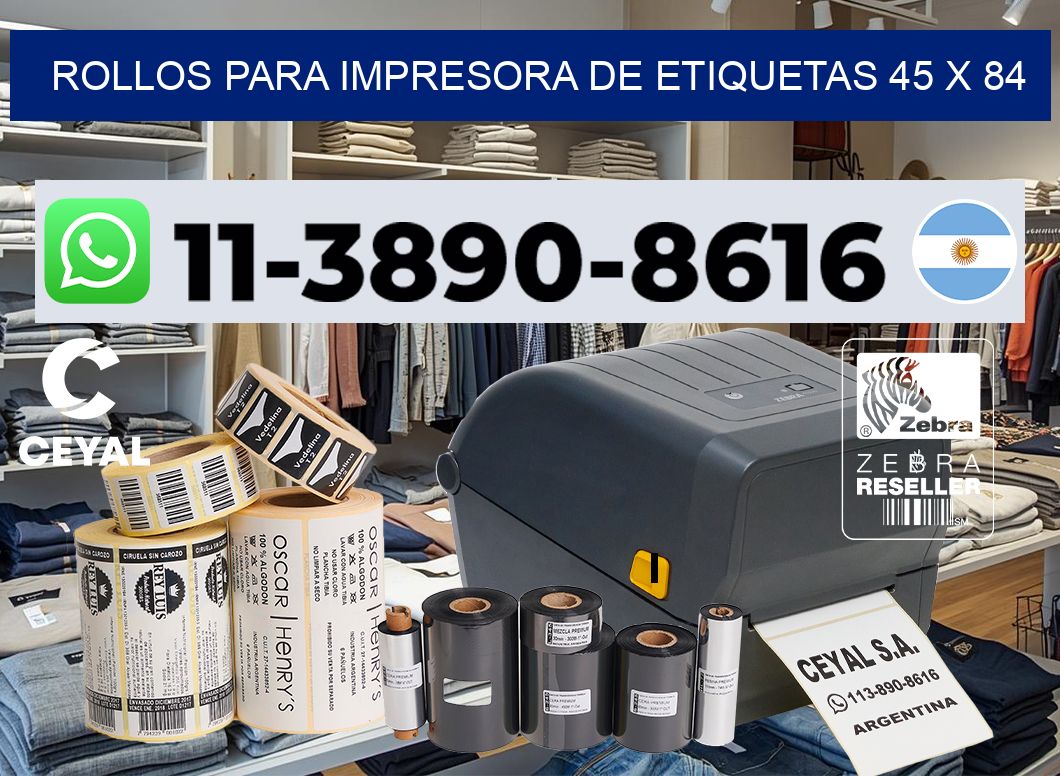 rollos para impresora de etiquetas 45 x 84