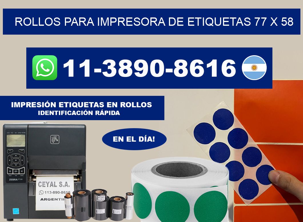 rollos para impresora de etiquetas 77 x 58